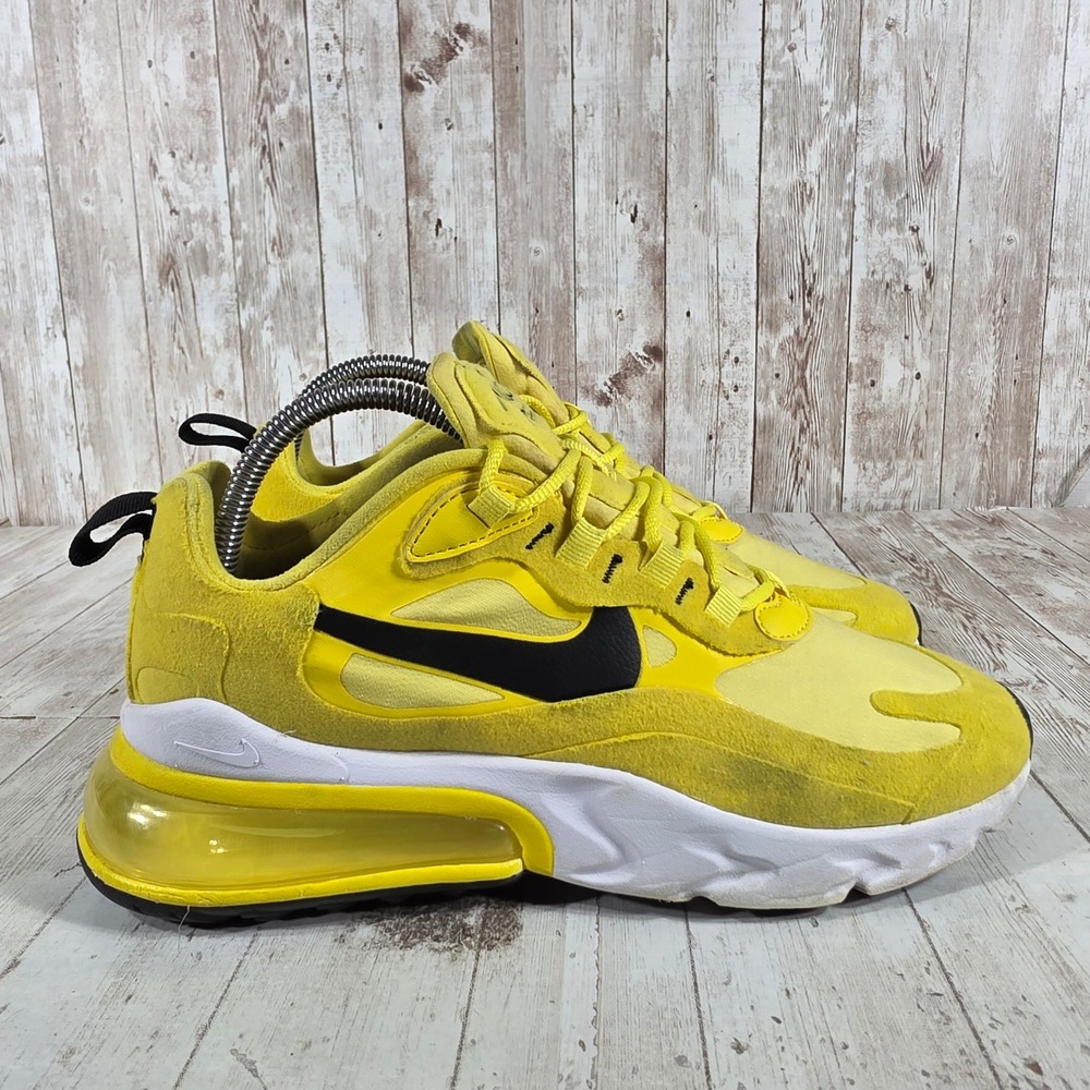 Nike Air Max 270 React Womens Yellow Black‎ Sneakers CZ9370-700 US 8.5